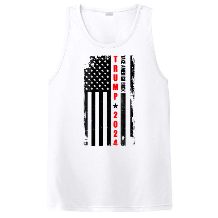 Trump 2024 Take America Back USA Flag PosiCharge Competitor Tank