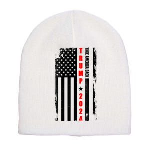 Trump 2024 Take America Back USA Flag Short Acrylic Beanie