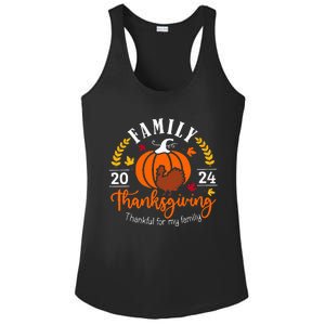 Thanksgiving 2024 Thankful For My Family Turkey Pumpkin Ladies PosiCharge Competitor Racerback Tank