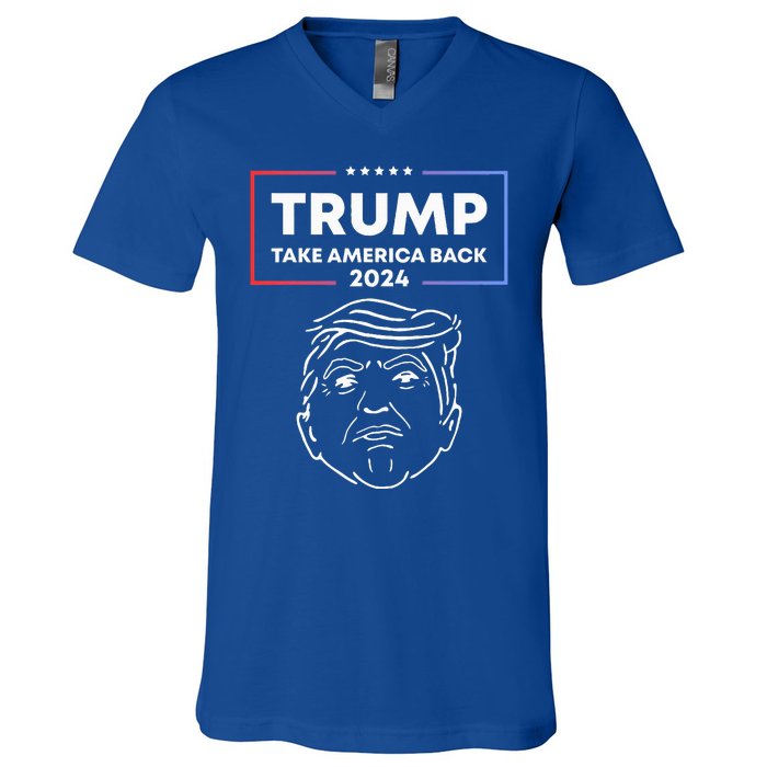 Trump 2024 Take America Back Election The Return V-Neck T-Shirt