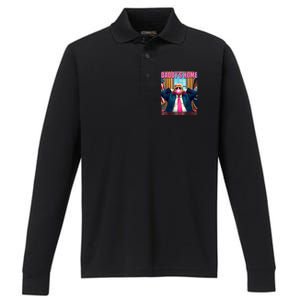 Trump 2024 Take America Back Daddys Home Performance Long Sleeve Polo