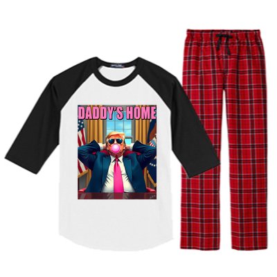 Trump 2024 Take America Back Daddys Home Raglan Sleeve Pajama Set