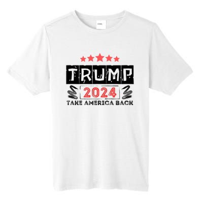 Trump 2024 Take America Back Slogan Tall Fusion ChromaSoft Performance T-Shirt