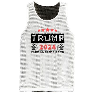 Trump 2024 Take America Back Slogan Mesh Reversible Basketball Jersey Tank