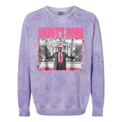 Trump 2024 Take America Back Daddys Home Christmas Colorblast Crewneck Sweatshirt