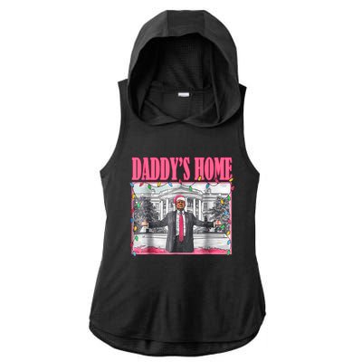 Trump 2024 Take America Back Daddys Home Christmas Ladies PosiCharge Tri-Blend Wicking Draft Hoodie Tank