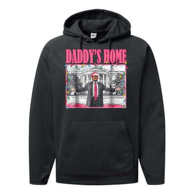 Trump 2024 Take America Back Daddys Home Christmas Performance Fleece Hoodie