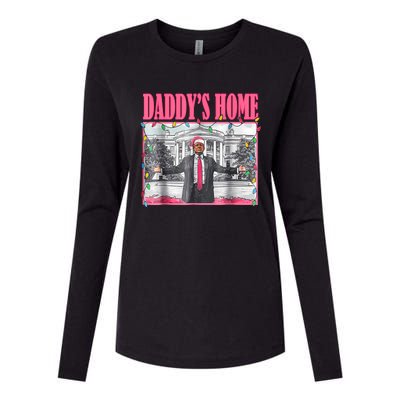 Trump 2024 Take America Back Daddys Home Christmas Womens Cotton Relaxed Long Sleeve T-Shirt