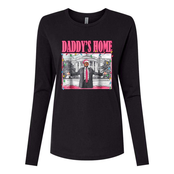 Trump 2024 Take America Back Daddys Home Christmas Womens Cotton Relaxed Long Sleeve T-Shirt