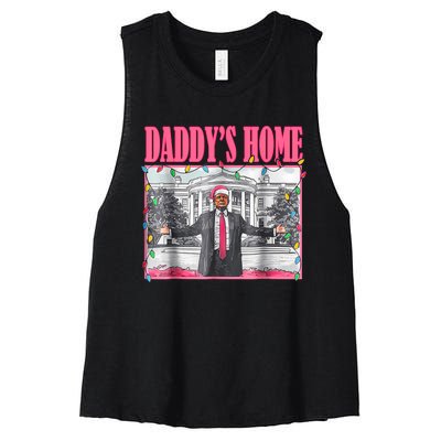 Trump 2024 Take America Back Daddys Home Christmas Women's Racerback Cropped Tank