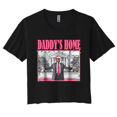 Trump 2024 Take America Back Daddys Home Christmas Women's Crop Top Tee