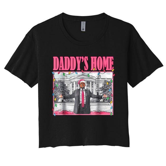 Trump 2024 Take America Back Daddys Home Christmas Women's Crop Top Tee