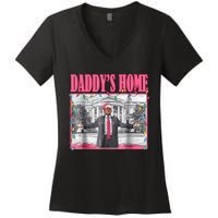 Trump 2024 Take America Back Daddys Home Christmas Women's V-Neck T-Shirt