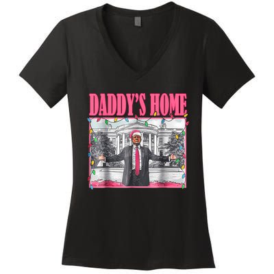 Trump 2024 Take America Back Daddys Home Christmas Women's V-Neck T-Shirt