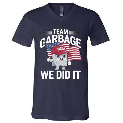 Trump 2024 Team Garbage Victory Trump 47th President V-Neck T-Shirt