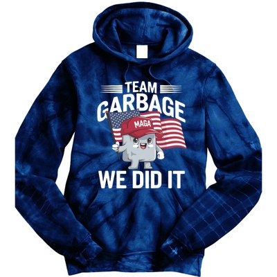 Trump 2024 Team Garbage Victory Trump 47th President Tie Dye Hoodie