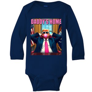 Trump 2024 Take America Back DaddyS Home Baby Long Sleeve Bodysuit