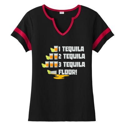 Tequila 2 Tequila 3 Tequila Floor Cinco De Mayo Ladies Halftime Notch Neck Tee