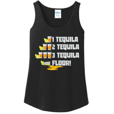 Tequila 2 Tequila 3 Tequila Floor Cinco De Mayo Ladies Essential Tank