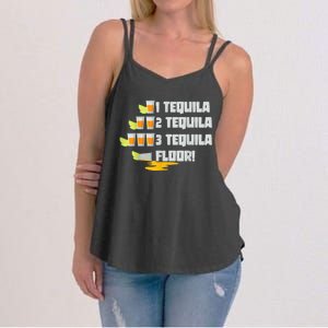 Tequila 2 Tequila 3 Tequila Floor Cinco De Mayo Women's Strappy Tank