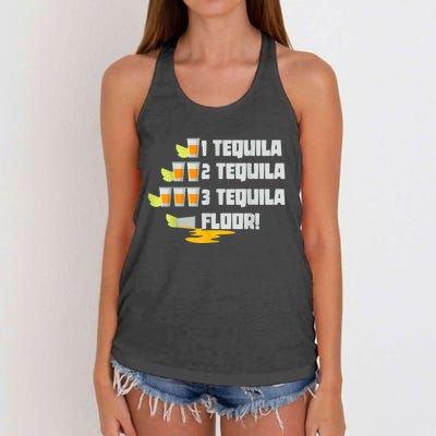 Tequila 2 Tequila 3 Tequila Floor Cinco De Mayo Women's Knotted Racerback Tank