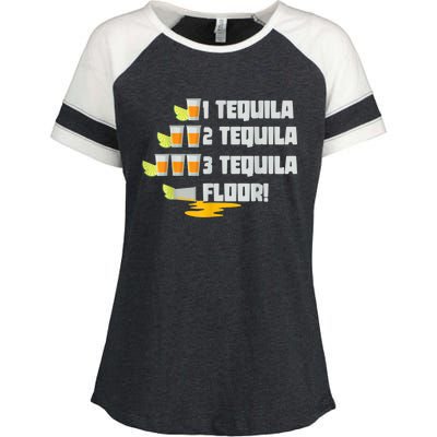 Tequila 2 Tequila 3 Tequila Floor Cinco De Mayo Enza Ladies Jersey Colorblock Tee