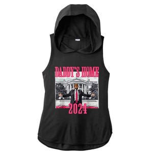 Trump 2024 Take America Back Daddys Home Trump 2024 Ladies PosiCharge Tri-Blend Wicking Draft Hoodie Tank