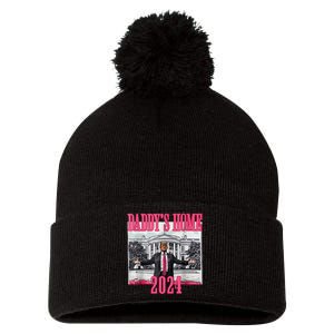 Trump 2024 Take America Back Daddys Home Trump 2024 Pom Pom 12in Knit Beanie