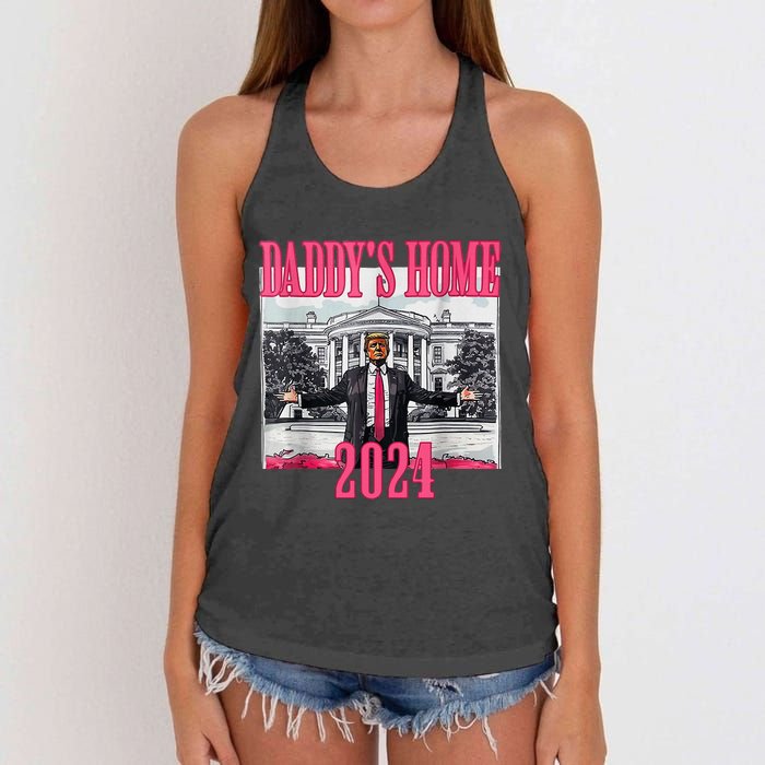 Trump 2024 Take America Back Daddys Home Trump 2024 Women's Knotted Racerback Tank