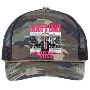 Trump 2024 Take America Back Daddys Home Trump 2024 Retro Rope Trucker Hat Cap