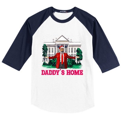 Trump 2024 Take America Back Daddys Home Christmas Baseball Sleeve Shirt