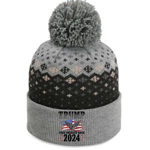 Trump 2024 Take America Back Grunge The Baniff Cuffed Pom Beanie