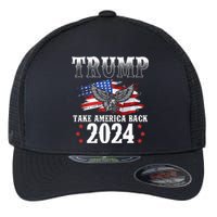 Trump 2024 Take America Back Grunge Flexfit Unipanel Trucker Cap