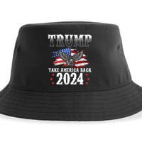 Trump 2024 Take America Back Grunge Sustainable Bucket Hat