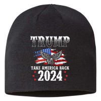 Trump 2024 Take America Back Grunge Sustainable Beanie