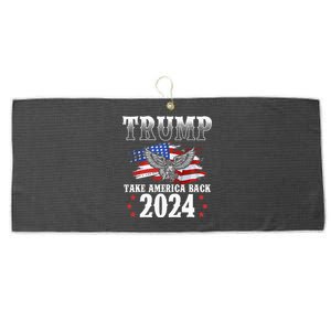 Trump 2024 Take America Back Grunge Large Microfiber Waffle Golf Towel