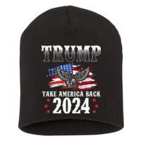 Trump 2024 Take America Back Grunge Short Acrylic Beanie