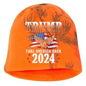 Trump 2024 Take America Back Grunge Kati - Camo Knit Beanie