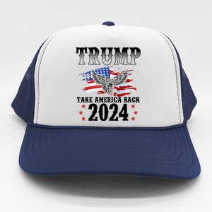 Trump 2024 Take America Back Grunge Trucker Hat