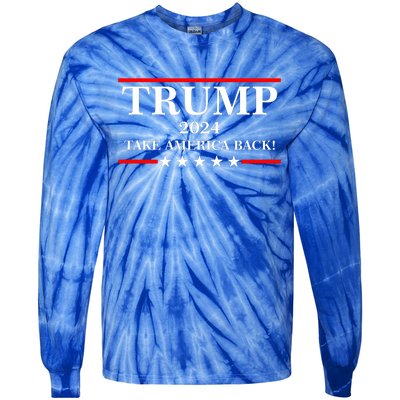 Trump 2024 Take America Back USA President Vote Tie-Dye Long Sleeve Shirt