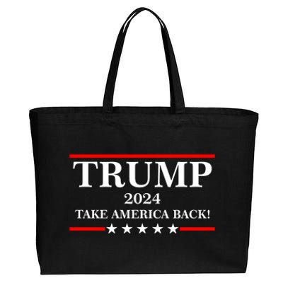 Trump 2024 Take America Back USA President Vote Cotton Canvas Jumbo Tote