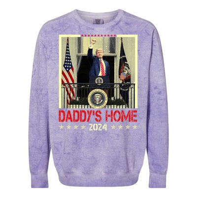 Trump 2024 Take America Back DaddyS Home Trump 2024 Colorblast Crewneck Sweatshirt