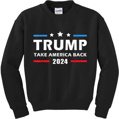 Trump 2024 Take America Back Election Patriotic Second Term Kids Sweatshirt