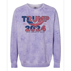 Trump 2024 Take America Back President Colorblast Crewneck Sweatshirt