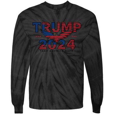 Trump 2024 Take America Back President Tie-Dye Long Sleeve Shirt