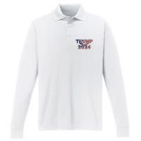 Trump 2024 Take America Back President Performance Long Sleeve Polo