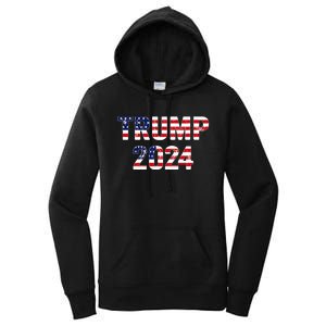 Trump 2024 Take America Back American Flag Trump 2024 Women's Pullover Hoodie