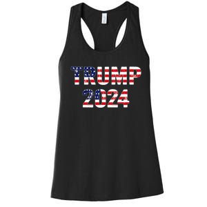 Trump 2024 Take America Back American Flag Trump 2024 Women's Racerback Tank