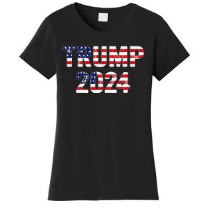 Trump 2024 Take America Back American Flag Trump 2024 Women's T-Shirt