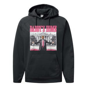 Trump 2024 Take America Back DaddyS Home Trump Pink 2024 Performance Fleece Hoodie